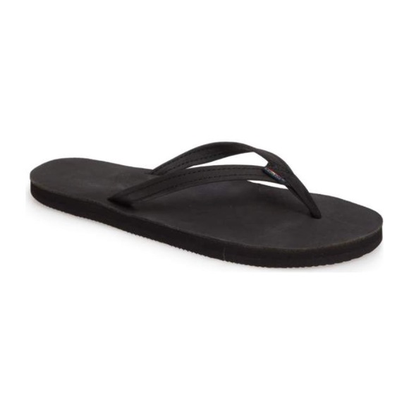 Rainbow Shoes - Rainbow Narrow Strap Black Women’s Sandal Size 8